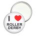 I Love Roller Derby - 77mm Round Compact Mirror