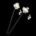 2pcs Chinese Traditional Flower Hair Sticks  Retro Wooden Hairpin  Elegant Flower Hair Chopsticks Hair Pin Chignon with Tassel (Style A)