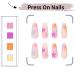 Luvadeyo 24 PCs Matte Nude Pink Press On Nails - Medium Glue-On Nails with Floral Pattern Full Cover Coffin Square Fake Nails for Women & Girls - Buy Online on GoSupps.com