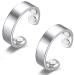 Vicmag 4X Strength Magnetic Copper Rings for Women Magnet Rings with 4X 3500 Gauss Magnets 100% Solid Pure Copper Adjustable with Jewelry Gift Box 2PCS (Silver)