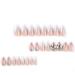 Justotry 24 Pcs Milky French Press on False Nails with Jewels - Glossy Ballerina Stick on Nails for Women - Acrylic Coffin Fake Nails Medium with Glue - Nail Art - Buy Online on GoSupps.com