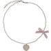 OralGos Camellia Heart Pendant Choker - Adjustable Pearls Clavicle Chain with Bow | Stylish Feminine Rose Necklace - Shop Internationally - Buy Online on GoSupps.com