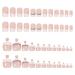 White Rhinestone French Tip Press on Toenails - 48Pcs Full Cover False Nails for Women - Buy Online on GoSupps.com