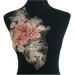 RUINUO 3D Lace Beads Flower Applique Patches Sew on Patches Floral Embroidered Appliques Colorful Sewing Wedding Dress Handmade Decor Red