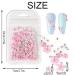 3D Flower Caviar Beads Nail Art Decals - White Pink Acrylic Charms with Pearl Beads for DIY Manicures - Buy Online on GoSupps.com