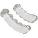 Syrisora Teeth Set Hip Hop Prop Teeth Accessory Decoration for Halloween Party Gift (Silver Set) - Buy Online on GoSupps.com