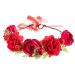 Wiwpar Red Rose Floral Crown Headband for Women - Adjustable Flower Hair Wreath Garland - Buy Online on GoSupps.com