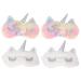 Gatuida 4 Pcs Unicorn Eye Patch Soft Plush Unicorn Eye Cover Plush Sleep Masks Kids Plush Blindfold Kids Sleep Eye Cover Washbasin Unicorn Horn Blindfold Girls White to Sleep Facial Mask 1 Count (Pack of 1) As Shownx2pcs