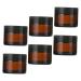 Angoily 6 Sets Cream Bottle Eye Cream Bottle Airless Clear Container with Lid Clear Jars Clear Round Jars Shot Glass with Lid Lotion Sample Cosmetic Travel Brown Glass With Cover