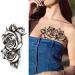 Kotbs 3D Black Flower Rose Petal Temporary Tattoos for Women - Waterproof Beauty Fake Tattoos (12 Sheets) - Buy Online on GoSupps.com