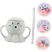 STOBOK Toddlers Silicone Snack Cup with Straw Handles - Grey Octopus Design | Anti-Spill, BPA-Free, Easy-Grip Learning Cup for Kids - Buy Online on GoSupps.com