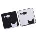 VOSAREA 2Pcs Contact Lens Travel Bag Cat And Fish Pattern Contact Lens Box for Women Girls Black White