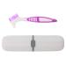 CLISPEED Ensemble de Nettoyage pour Proth ses Dentaires avec Brosse Double Face Poils Souples Manche Antid rapant tui de Rangement Portable Bleu Gris Kit Hygi nique de Voyage