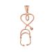 Fine 10k Rose Gold Heart-Shaped Stethoscope Pendant