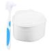 Lurrose prosthesis care box cleaning brush prosthesis cup for night watchmen Storage box for prostheses false toothholder prosthetic cleaning suitcase oral care white dentures white 8x7.5cm