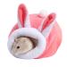 Jagowa 1PCS Hamster Hedgehog Bed Nest Pet Bed Cute Winter House Warm Sleeping for Small Animals (Grey Pink)