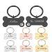 Personalized dog brand bone pet ida tags with paws made of stainless steel with engraving for very small dogs and cats or puppies address trailer including key ring |engraved on both sides