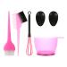 Asudaro hair dyel brush hair faerben set 5 pieces of coloring brush hair faerbeset hair dye ear protection officer agitator hair dye bowl bowl ferry peel with scale for the DIY salon tool pink