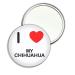 I Love My Chihuahua - 77mm Round Compact Mirror