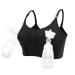 Acrawnni Women Hands Free Breast Pump Breast Feeding Pump Pumping Maternity Wireless Adjustable Nursing Bra Black Black XL
