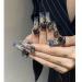 Temperament enhancement nail hand manicure" retro wearing a watercolor camellia cool wind manicure detachable (10 pieces)(XS)