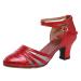 TangDao women's salsa latin dance shoes tango shoes strappy block heel pumps 41 EU red