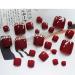 Sethexy 24 PCs 3D Bling Red False Toes & Wedding Nail Art - Short Full Cover Fake Nails for Women & Girls - Buy Online on GoSupps.com