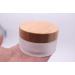 VASANA 100g/100ml/3.4oz Frosted Glass Cosmetic Cream Jar Bottle Refillable Glass Face Cream Pot Cosmetics Container With Bamboo lids and Inner Liners For Travel DIY Sample Eyeshadow Essential Oils - Buy Online on GoSupps.com