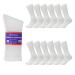 Diamond Star Diabetic Socks  Non-Binding Circulatory Cushion Cotton Crew Diabetic Socks for Men Women 10-13 12 Pairs White