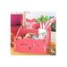 Artkingdome DIY Cute Cat Storage Artwork Folding Collection Cosmetic Pen Organizer Desk Sorter Pencil Holders Pink