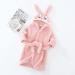 Miyanuby Baby Bathrobe for Boys & Girls - Soft Flannel Animal Hoodie Nightwear | Ideal Gift for Ages 2-3 - Pink Rabbit Design - Buy Online on GoSupps.com