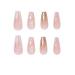 Justotry 24 Pcs Coffin Floral Nails - Long White French Press-On Nails with Gold Foil | Ballerina Fake Nails for Women - Buy Online on GoSupps.com