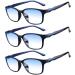 Eyglajdd Reading Glasses for Men Women Matt Finish TR90 Lightweight Reading Aid Blue Light Filter Glasses 3 Pack Blue 1.0 x