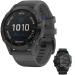 Garmin 010-02410-10 Fenix 6 Pro Solar Multisport GPS Smartwatch Black with Slate Gray Band Bundle with Fenix 6 Screen Protector Pro Solar Black with Slate Gray Band