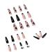 French Tip Press on Nails - Long T Press On Nails with Nail Tips White Bowkot and Black flower with white pearl design Black false nails press on nails Acrylic False Nails Cute Artificial Nails - Buy Online on GoSupps.com