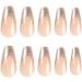 24pcs Long Coffin Glitter Gold Tip Stick on Nails - French Nude Press on Nails for Women & Girls - Removable & Fake Nail Art Accessories | 0252Y89 - Buy Online on GoSupps.com