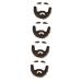 TOVINANNA 4 Sets Beard Dress up Brown Beard Pirate Beard Fake Eyebrow Fake Beard Beards for Costumes Plush 20.00X13.00X0.50CMx4pcs Multix4pcs