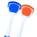 Tongue Brush Scraper Cleaner for Fighting Bad Breath - 2 Pack (Blue & Orange) - Buy Online on GoSupps.com