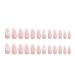24 Pcs Pink Press on Nails - Summer Fake Nails with White French Tips & Bow Charms | SHANRUN Medium Square Full Cover Acrylic Nail Kit - Buy Online on GoSupps.com
