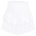 LAEMILIA Womens Elastic Waist Flared Short Skirt Floral Print Pleated Mini Skater Skirt with Drawstring M 02-white