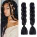 Just Another One 24in Hair Extensions for Jumbo Braiding Colorful Pre Stretched Braiding Hair Heat Resistant Yaki Synthetic African Box Braids Crochet Twist hair for Womens Girls & Unisex Black A1 Black 24 - Buy Online on GoSupps.com