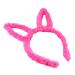 amangul Cartoon Furry Headband Plush Ear Hair Hoops Ears Headband Hair Band Hoop for Women Girls Autumn Winter(Rose Red)
