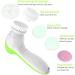 Facial Cleansing Brush - Skin Cleansing, Exfoliating, Massaging Tool - Waterproof with 5 Interchangeable Heads (Green) - Buy Online on GoSupps.com