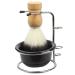 Fomiyes 1 set of shaving foam shell roofs shaving brush metal clips Razor cup with stand hairdresser shaving razor blast roof beards Men's shaver set razor nylon small bowl travel 12x8.5cm black