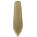 Ponytail Extension 22" Long Straight Wig Claw Clip Ponytail Extension Heat-Resisting Synthetic Fake Hair Pieces Diy Haircut for Women Girls Short and Less Hair (Blonde-27/613)