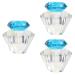 FRCOLOR 3 Pcs Nail Art Crystal Cup Glass Containers with Lids Glass Tumbler Clear Cups Glass Diamond Dappen Dish Crystal Dappen Dish Nail Dappen Dish Manicure White Crystal Vegetable Bowl 5.5x5.5cmx3pcs Bluex3pcs