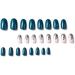 Justotry 24 Pcs Almond Navy Blue French Press on False Nails - Short Nude Fake Nails with Nail Glue - Pastel Oval Stick-on Nails for Women - Buy Online on GoSupps.com