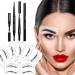 Eyebrow Stencils SET with 36 Pairs Eyebrows Shape Stickers Reusable for Women. Also 3-in-1 Black Eyebrow Pencil that includes Powder & Brush. Easy Eyebrow Grooming & Styling