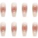 Press On False Nails | Press On Fake Nude Nails | Long Coffin Fake Nails French False Nails Press On Nails Glossy Nail Tips With Design Ballet Nail Pieces Sritob - Buy Online on GoSupps.com
