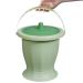 Chamber Pot with Lid and Handle Heavy Duty Bed Pan Non-Slip PP Urinal Bottle with Detachable Base Washable Reusable Portable Toilet for Kids Adults Light Green + Dark Green Urinal Bottle